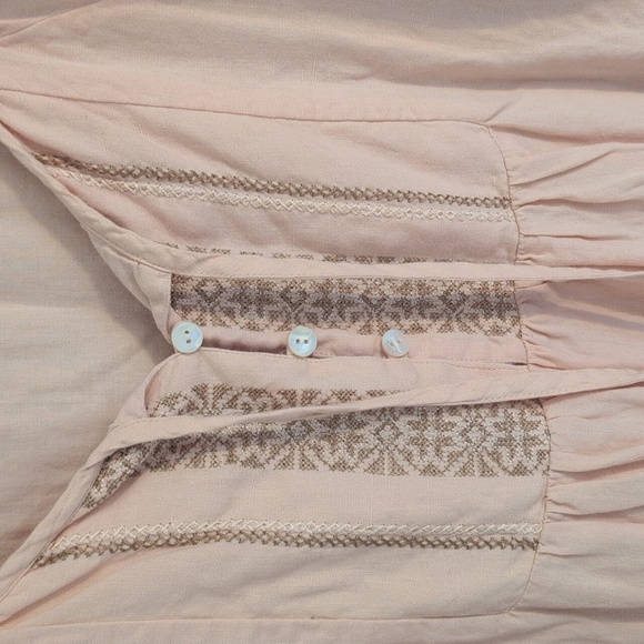 Roller Rabbit Scoop Neck Dress w/ 3/4 Sleeves.  Size Medium Light Pink Boho - Picture 4 of 9